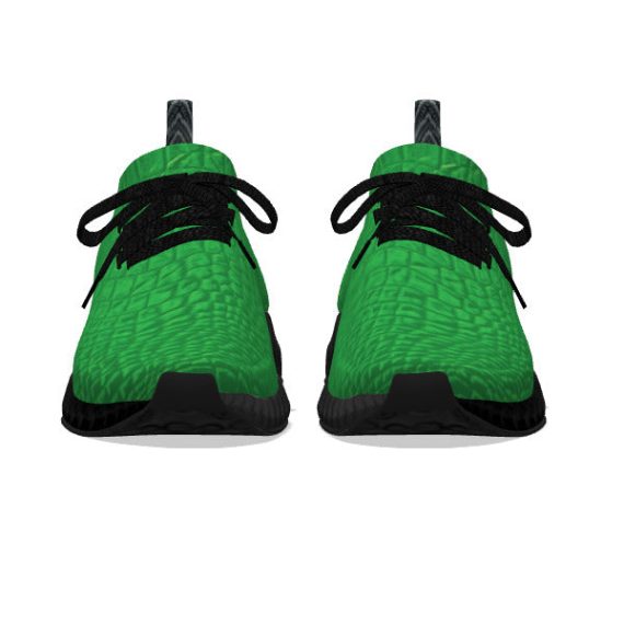 Green Alligator Leather - Black Soles