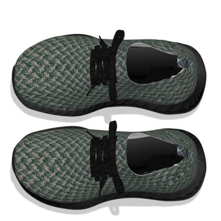 Green Weave - Black Soles